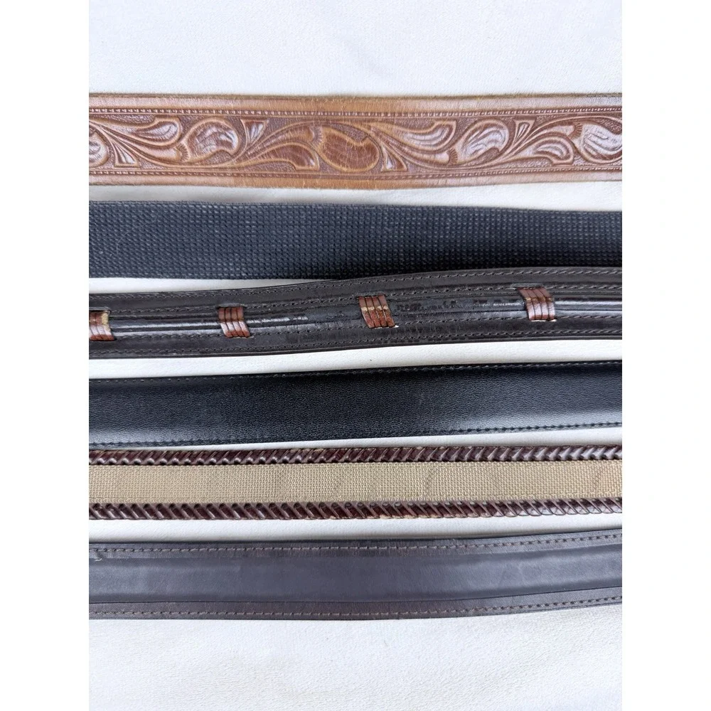 Vintage Men's Belt Lot Leather Western Casual Dress Mixed Sizes 6 Belts